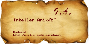 Inkeller Anikó névjegykártya
